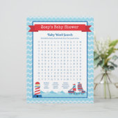 Baby Word Search Nautical Theme Baby shower (Staand voorkant)