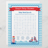 Baby Word Search Nautical Theme Baby shower (Voorkant / Achterkant)