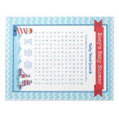 Baby Word Search Nautical Theme Baby shower Game Notitieblok (Voorkant)