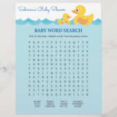 Baby Word Search Rubber Duck Baby shower Game (Voorkant)