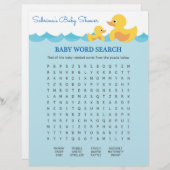 Baby Word Search Rubber Duck Baby shower Game (Voorkant / Achterkant)