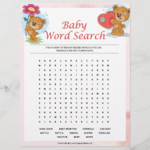 Baby Word Search [Teddy Bears] Briefhoofd