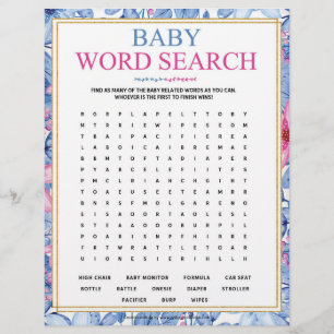 Baby Word Zoeken [Floral Waterverven] Briefhoofd