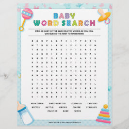 Baby Word-zoekopdracht [Baby blauw] Briefhoofd