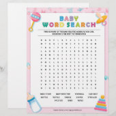 Baby Word-zoekopdracht [Baby roze] Briefhoofd (Voorkant / Achterkant)