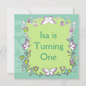 Baby wordt één verjaardag uitgenodigd kaart (Voorkant)