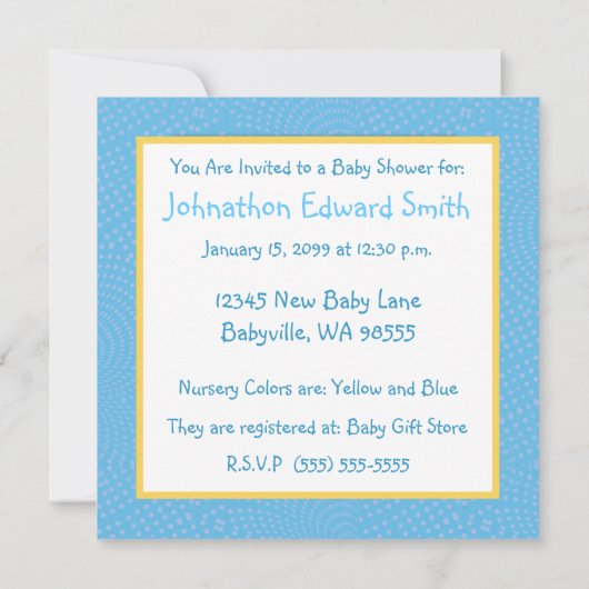 Baby Yellow Chick Blue Photo Baby shower Kaart (Achterkant)