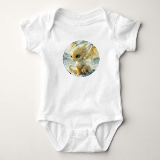 Baby Yellow Dragon digitale kunst Romper (Voorkant)