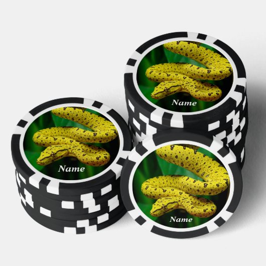 Baby Yellow Phase Green Tree Python Snake Poker Chips (Opstapeling)