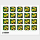 Baby Yellow Phase Green Tree Python Snake Vierkante Sticker (Vel)