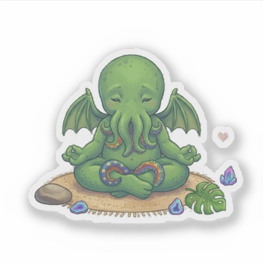 Baby Yoga Cthulhu Sticker (Voorkant)
