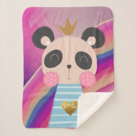 Baby Zachte Sherpa Fleece Deken: King Panda Ontwer Deken