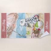 Baby Zebra Aangepaste beach Blanket Strandlaken (Voorkant)