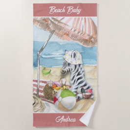 Baby Zebra Aangepaste beach Blanket Strandlaken
