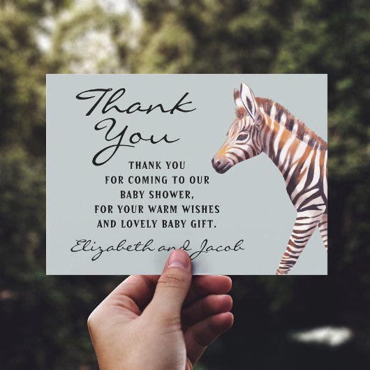 Baby Zebra Baby shower - Hartelijk dank Bedankkaart