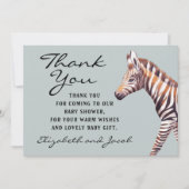Baby Zebra Baby shower - Hartelijk dank Bedankkaart (Voorkant)