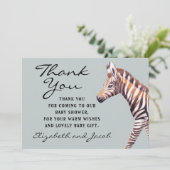 Baby Zebra Baby shower - Hartelijk dank Bedankkaart (Staand voorkant)