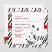 Baby+Zebra Baby shower Kaart (Voorkant / Achterkant)