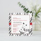 Baby+Zebra Baby shower Kaart (Staand voorkant)