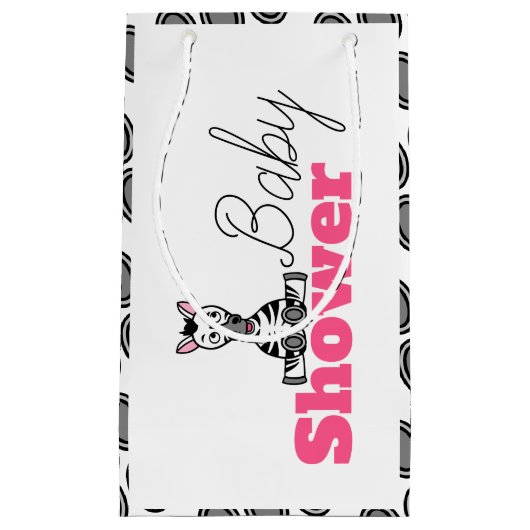 Baby Zebra, Baby shower Klein Cadeauzakje (Voorkant)