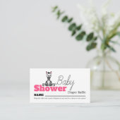Baby Zebra, Baby shower luierspoeling Informatiekaartje (Staand voorkant)