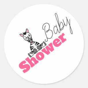 Baby Zebra, Baby shower Ronde Sticker