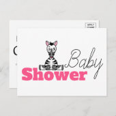 Baby Zebra, Baby shower uitnodiging (Voorkant / Achterkant)