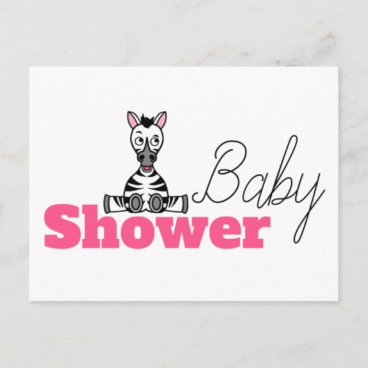 Baby Zebra, Baby shower uitnodiging (Voorkant)