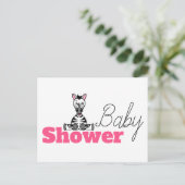 Baby Zebra, Baby shower uitnodiging (Staand voorkant)