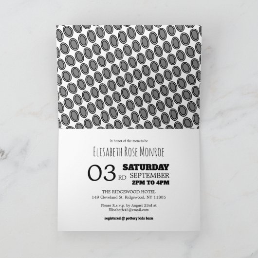 Baby Zebra, Baby shower uitnodiging (Binnen)