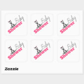 Baby Zebra, Baby shower Vierkante Sticker (Vel)