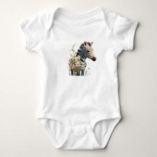Baby Zebra Cute Safari Dier Baby Bodysuit
