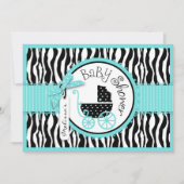 Baby-, Zebra- en Turquoise-Baby shower Kaart (Voorkant)