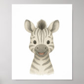 Baby Zebra genderneutraal Safari Nursery Poster (Voorkant)