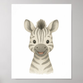 Baby Zebra genderneutraal Safari Nursery Poster