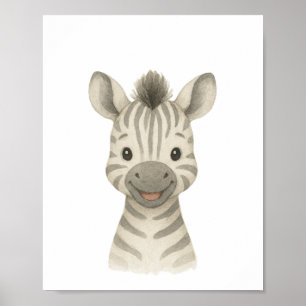 Baby Zebra Geslachtsneutrale Safari-kinderkamerpos Poster