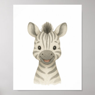 Baby Zebra Geslachtsneutrale Safari-kinderkamerpos Poster