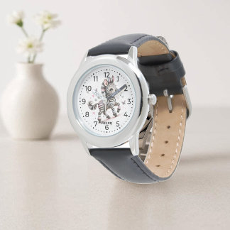 Baby Zebra Gestreept Wilde Jungle Safari Mooie Die Horloge