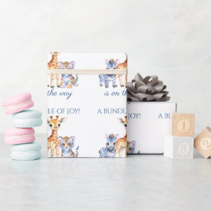 Baby Zebra Giraffe en tijger Cadeaupapier