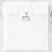 Baby Zebra Giraffe en tijger Vierkante Sticker (Tas)