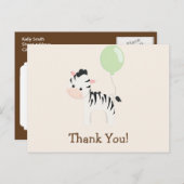 Baby Zebra, Groen, Oerwoud Dier Dank u Briefkaart (Voorkant / Achterkant)