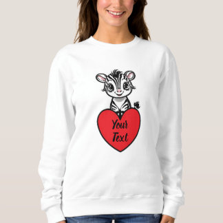 Baby Zebra Heart met uw aangepaste bericht Trui
