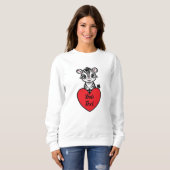 Baby Zebra Heart met uw aangepaste bericht Trui (Voorkant volledig)