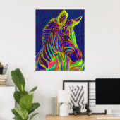baby zebra in tekenkleuren poster (Thuiskantoor)