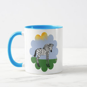 Baby Zebra in veldeffect voor Cartoon Mok