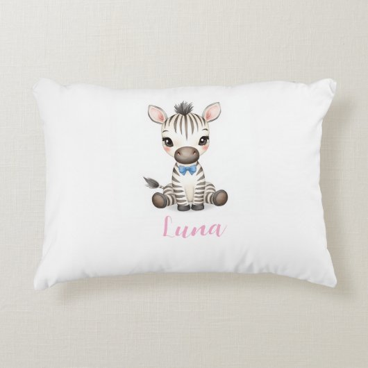 Baby Zebra Kussen | Naam op Maat (Voorkant)