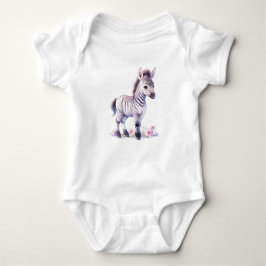 Baby Zebra met bloemen, dierentuin, safari Romper