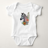  Baby Zebra met bloemen Romper (Voorkant)