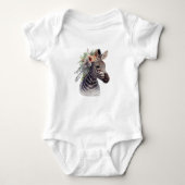 Baby Zebra met bloemen Romper (Voorkant)
