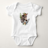 Baby Zebra met Bloemenkrans Romper (Voorkant)